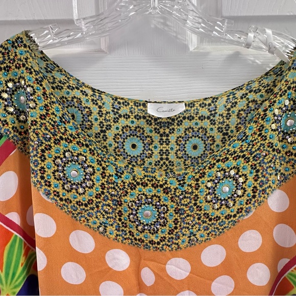 Camilla Multicolor Silk Maxi Kaftan Dress